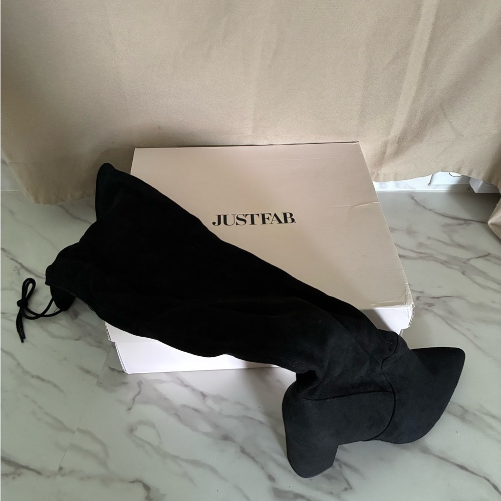 JustFab Women's Elegant Black Over-the-Knee Boots